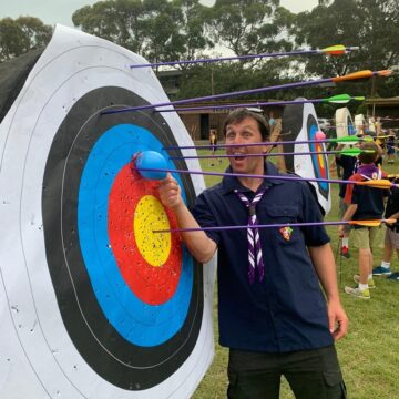 A bullseye by one of the Cubs, but thankfully no one hit the balloon.