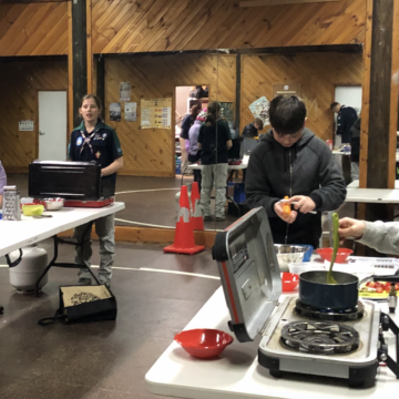 Scouts Master Chef Night - scouts learn to cook on portable stoves