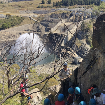Cubs and Joeys learning to Abseil during the family Alpine Trip